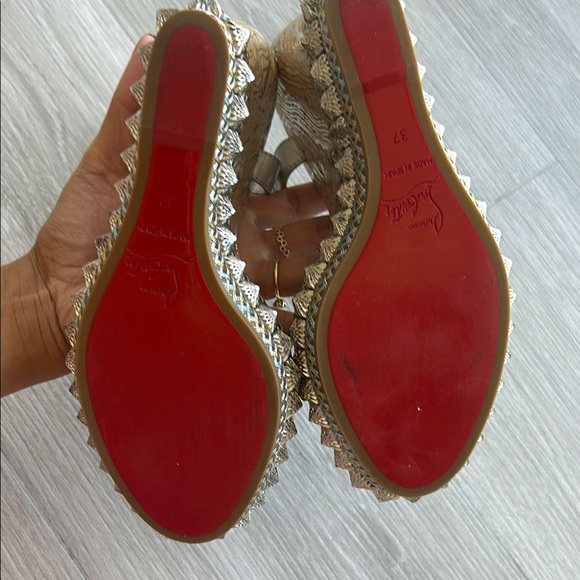 Christian Louboutin Pira Ryad Iridescent studded platform wedge - Picture 7 of 13